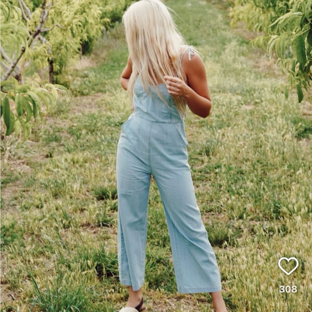 Le Lis Denim Blue Jumpsuit
